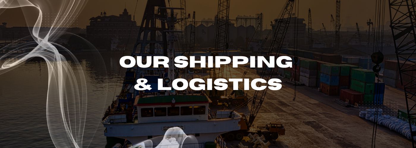 our shipping logistics image with shipping port background