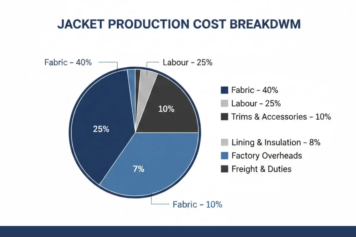 Jackets Production Cost breakdown graph
